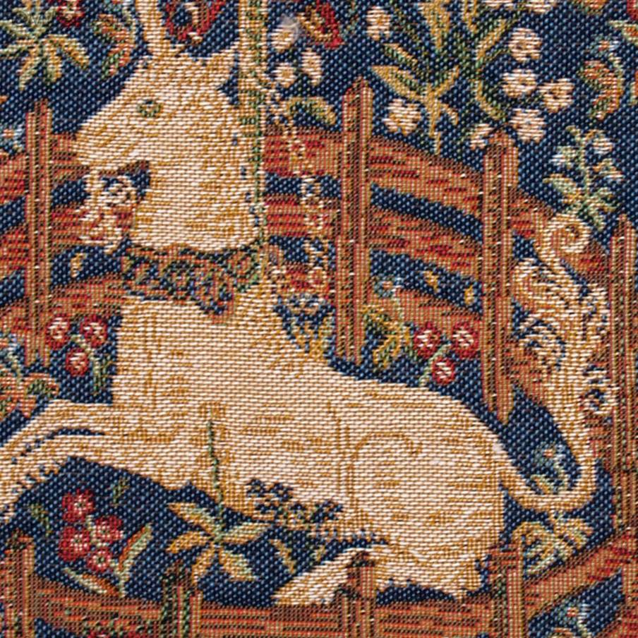 Unicornio en Cautividad Fundas de cojín Serie del Unicornio - Mille Fleurs Tapestries