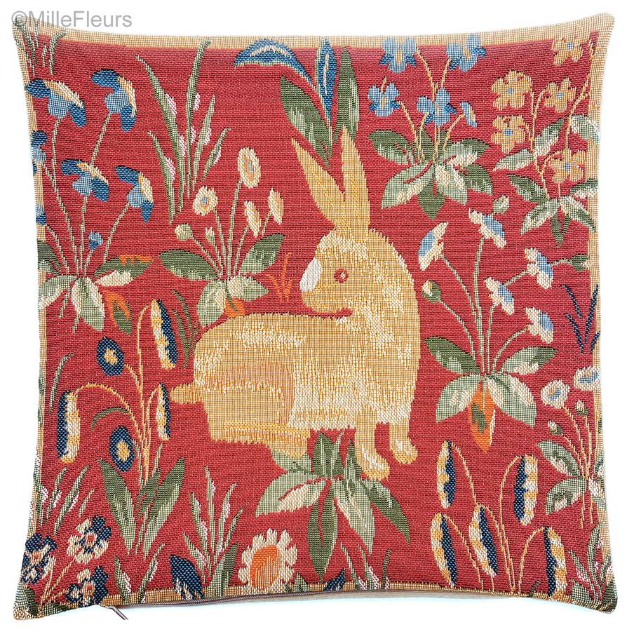 Lapin Housses de coussin Animaux - Mille Fleurs Tapestries