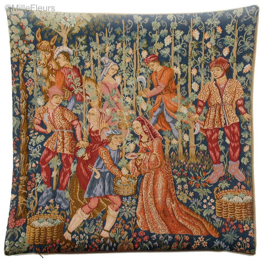 La Récolte des Raisins Housses de coussin Vendanges - Mille Fleurs Tapestries