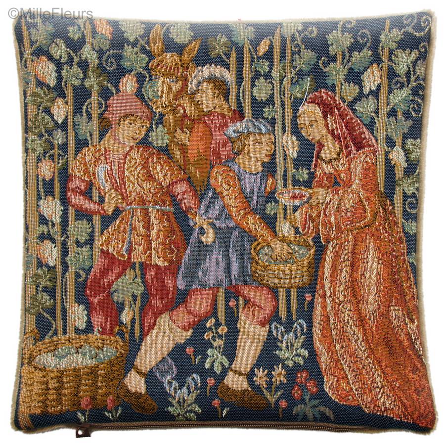 La Récolte des Raisins Housses de coussin Vendanges - Mille Fleurs Tapestries