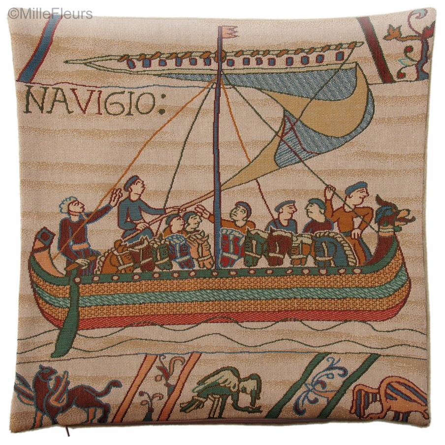 Bayeux Navigio Kussenslopen Wandtapijt van Bayeux - Mille Fleurs Tapestries