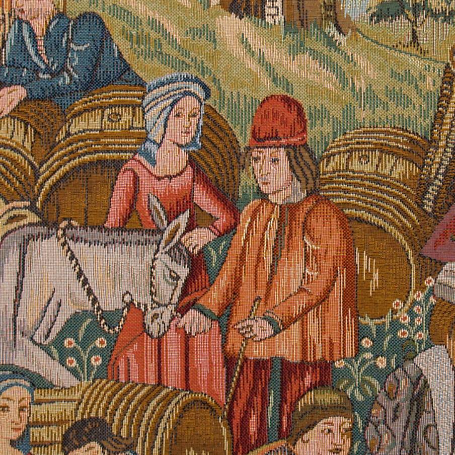 Wine Market Tapestry cushions Grapes Harvest - Mille Fleurs Tapestries