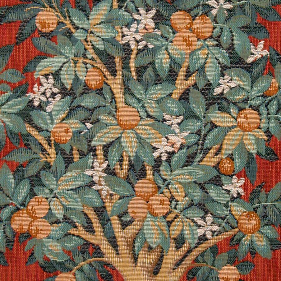 Oranger Housses de coussin Série de la Licorne - Mille Fleurs Tapestries