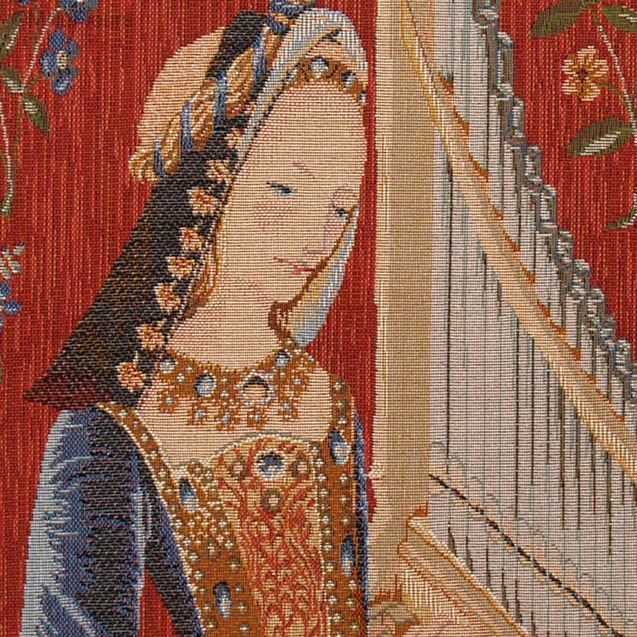 L'Ouïe Housses de coussin Série de la Licorne - Mille Fleurs Tapestries