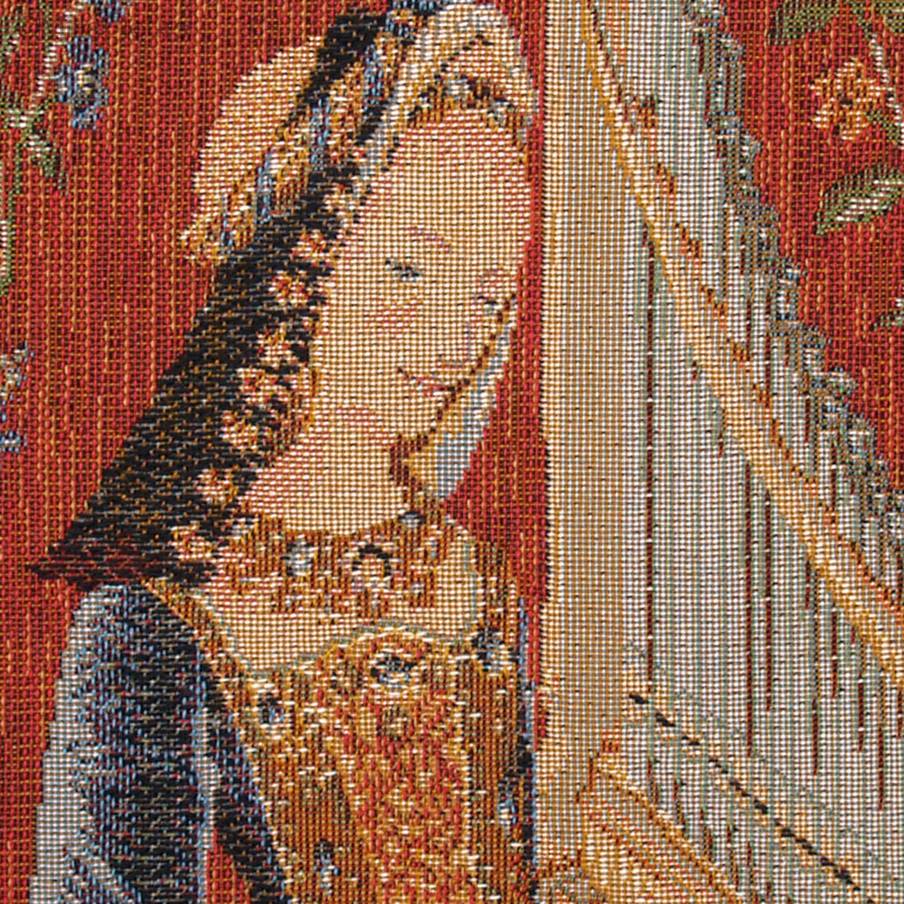 L'Ouïe Housses de coussin Série de la Licorne - Mille Fleurs Tapestries