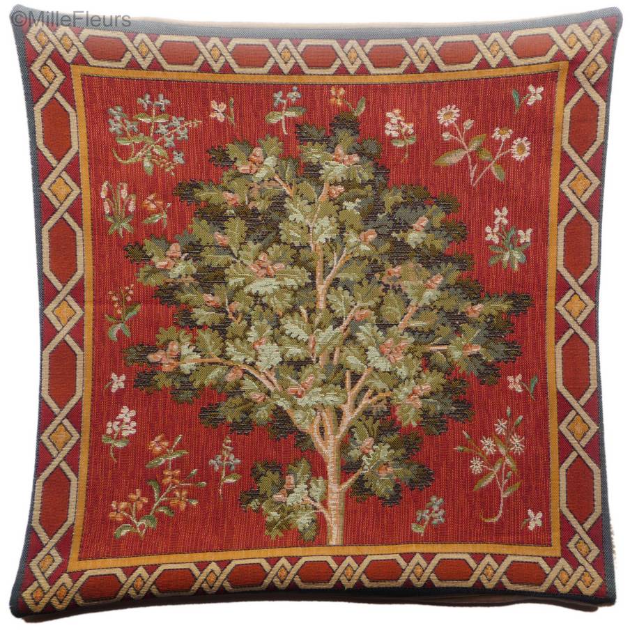 Oak Tree Tapestry cushions Unicorn series - Mille Fleurs Tapestries