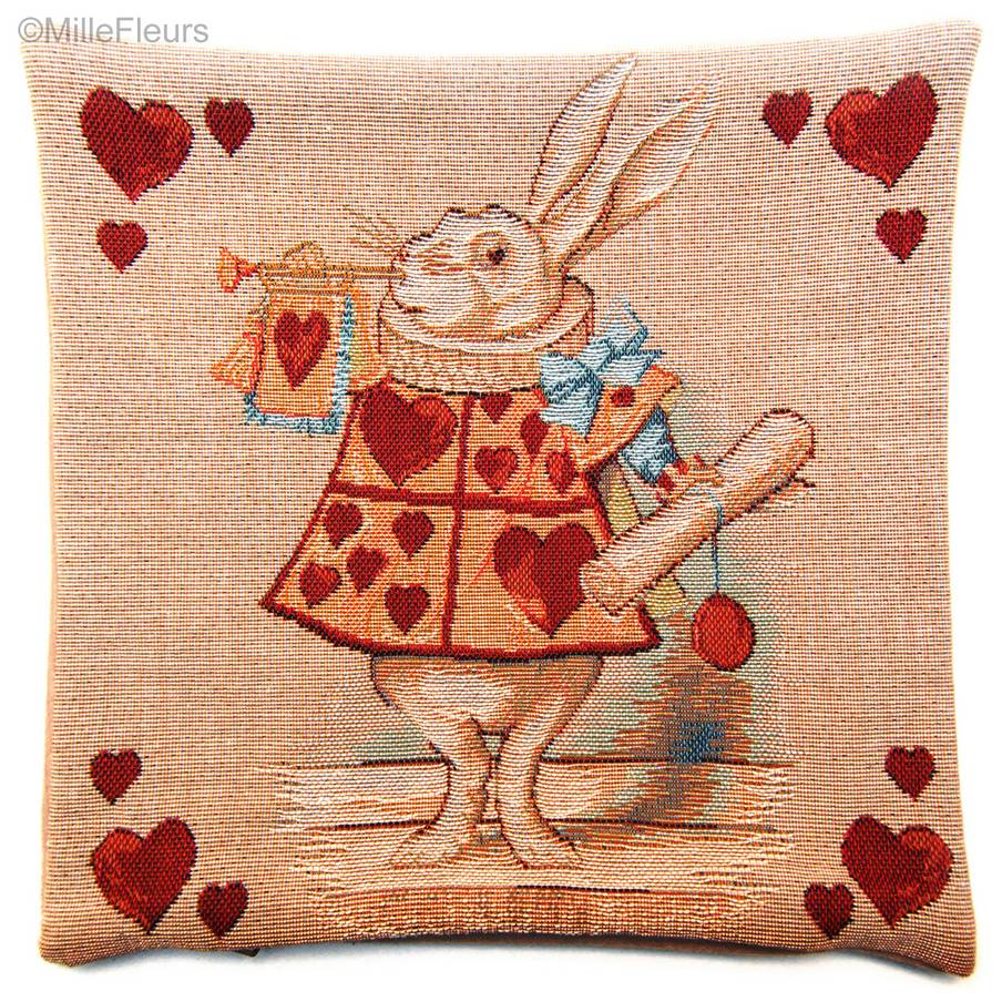 Heart Rabbit Tapestry cushions Alice in Wonderland - Mille Fleurs Tapestries