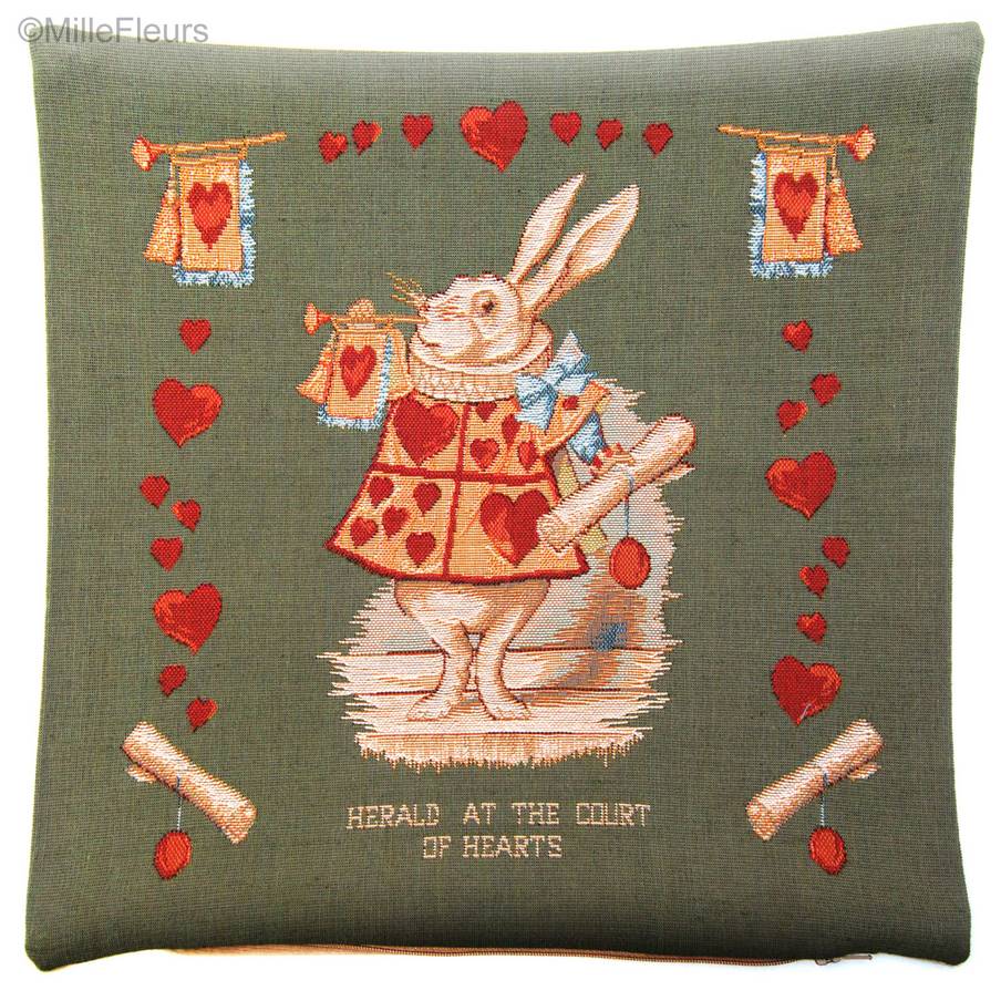 Lapin de Coeur Housses de coussin Alice au Pays des Merveilles - Mille Fleurs Tapestries