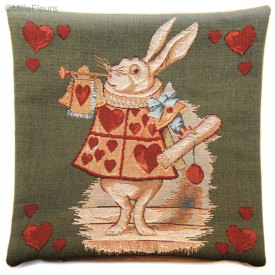 Lapin de Coeur Housses de coussin Alice au Pays des Merveilles - Mille Fleurs Tapestries