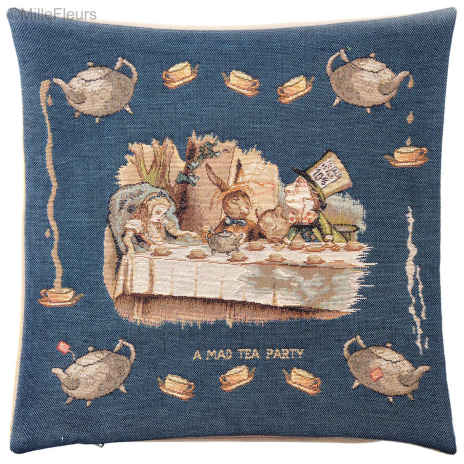 The Tea Party Tapestry cushions Alice in Wonderland - Mille Fleurs Tapestries