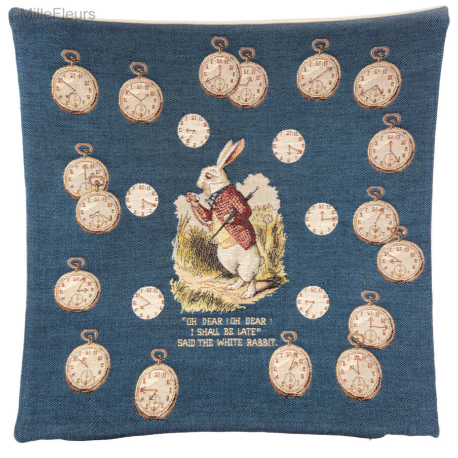 Het Late Konijn Sierkussens Alice in Wonderland - Mille Fleurs Tapestries