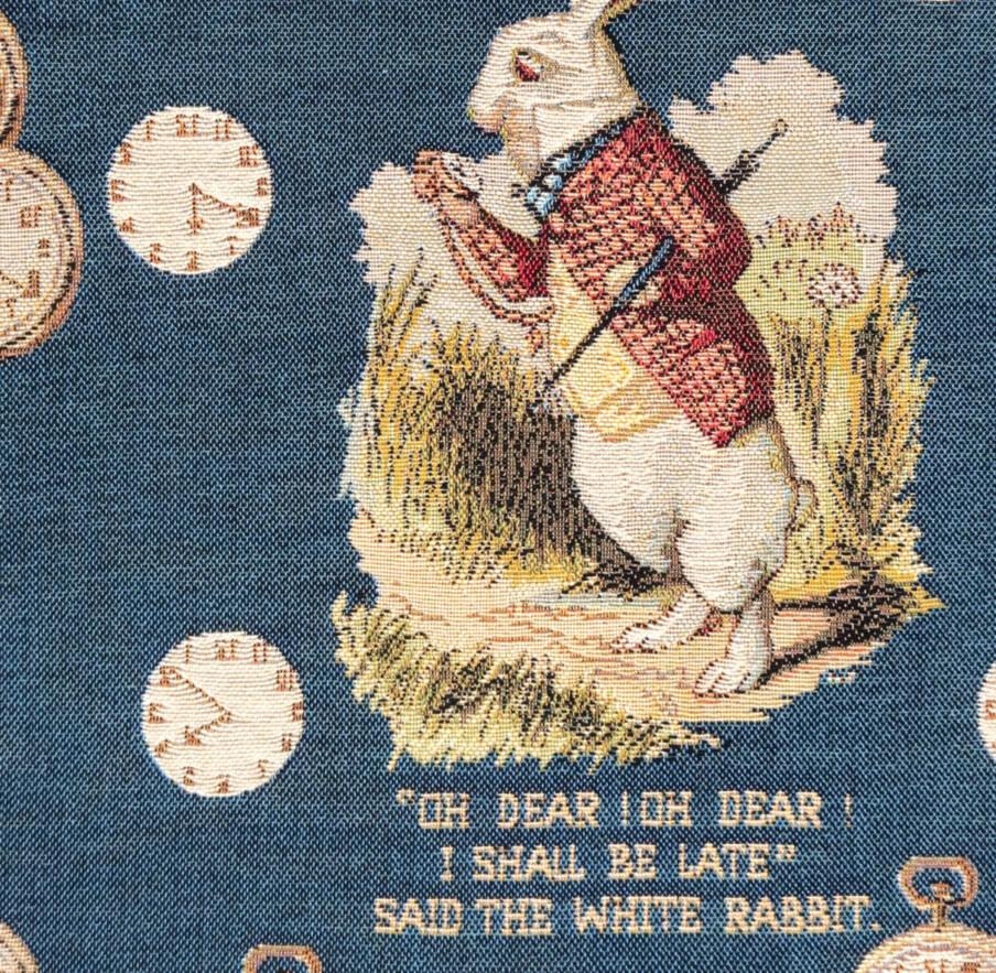Het Late Konijn Sierkussens Alice in Wonderland - Mille Fleurs Tapestries