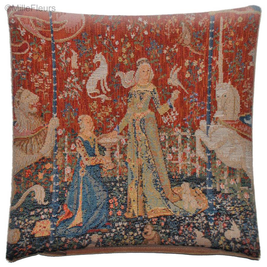 Gusto Fundas de cojín Serie del Unicornio - Mille Fleurs Tapestries