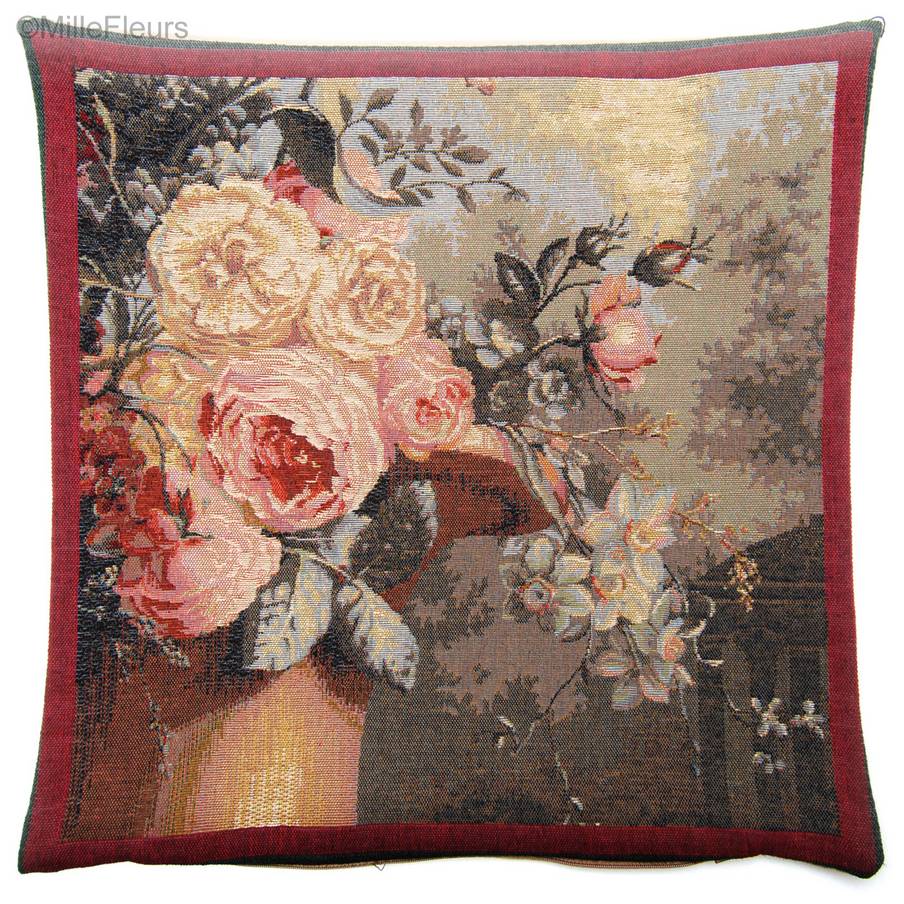 Vase and Kiosk Tapestry cushions Classic Flowers - Mille Fleurs Tapestries
