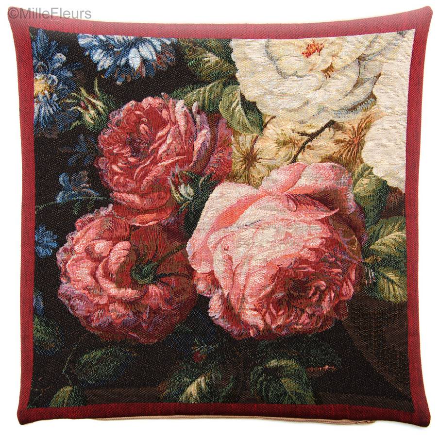 Three Roses Tapestry cushions Classic Flowers - Mille Fleurs Tapestries