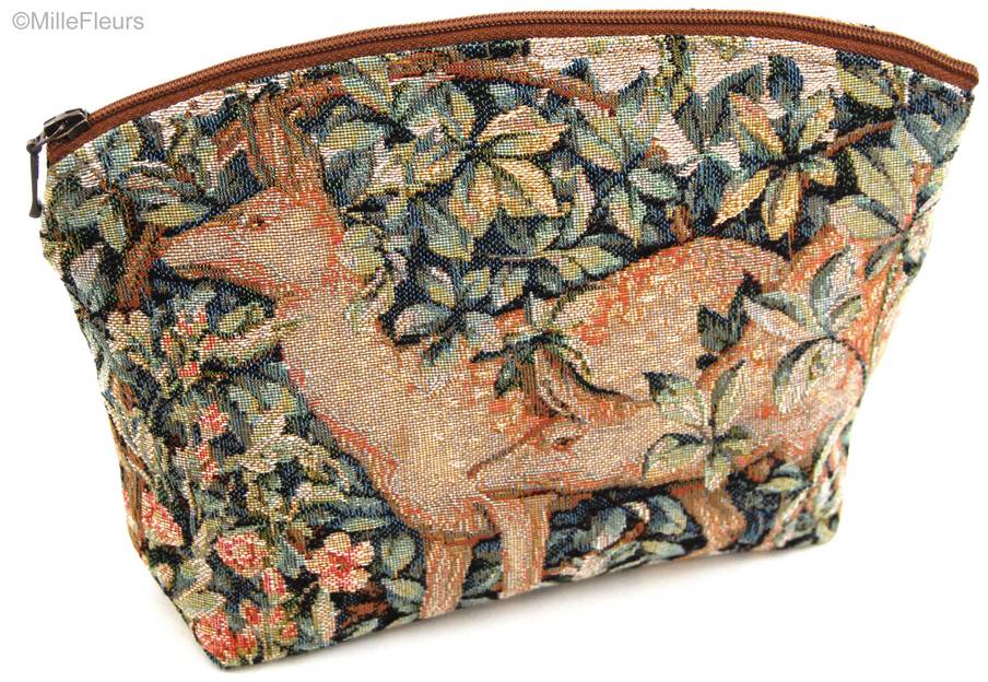 Two Deer (William Morris) Make-up Bags Medieval and William Morris - Mille Fleurs Tapestries
