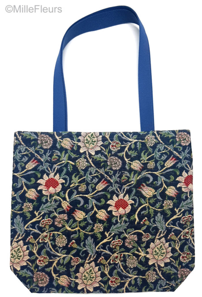Evenlode (William Morris), blue Tote Bags William Morris - Mille Fleurs Tapestries