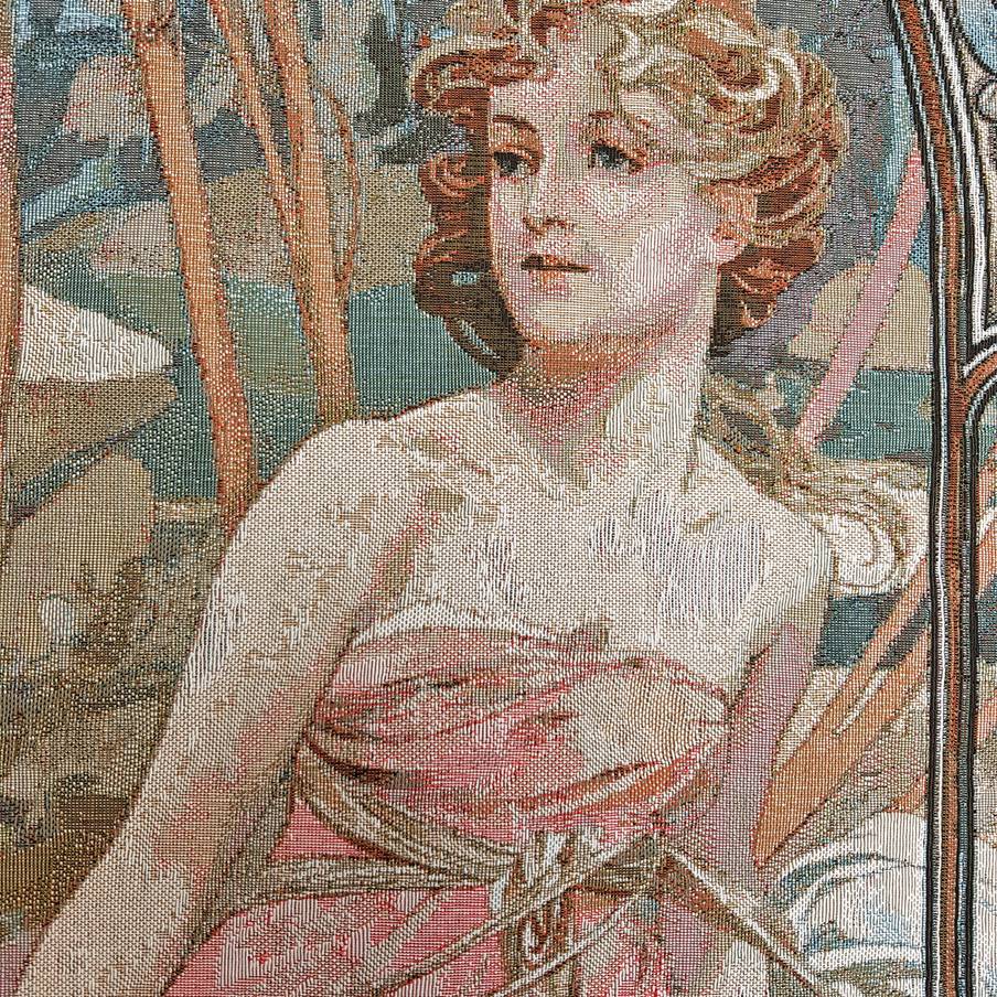 Wakker worden in de Morgen (Mucha) Wandtapijten Alfons Mucha - Mille Fleurs Tapestries