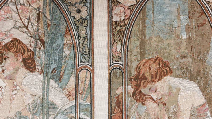 De Vier Tijden van de Dag (Mucha) Wandtapijten Alfons Mucha - Mille Fleurs Tapestries