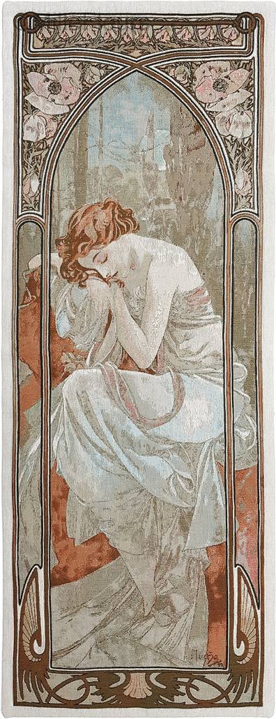 De Nachtrust (Mucha) Wandtapijten Alfons Mucha - Mille Fleurs Tapestries