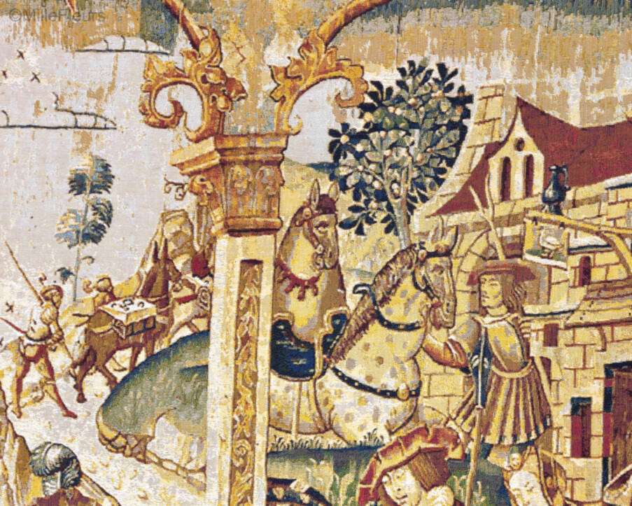 The Departure Wall tapestries Renaissance - Mille Fleurs Tapestries