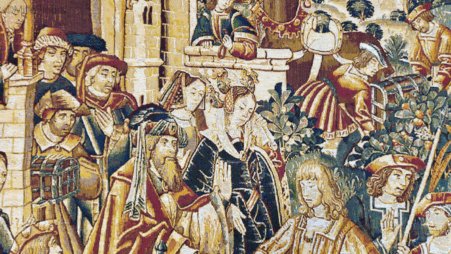 The Departure Wall tapestries Renaissance - Mille Fleurs Tapestries