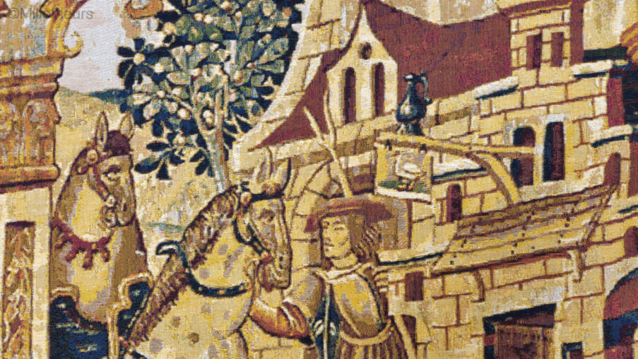 The Departure Wall tapestries Renaissance - Mille Fleurs Tapestries