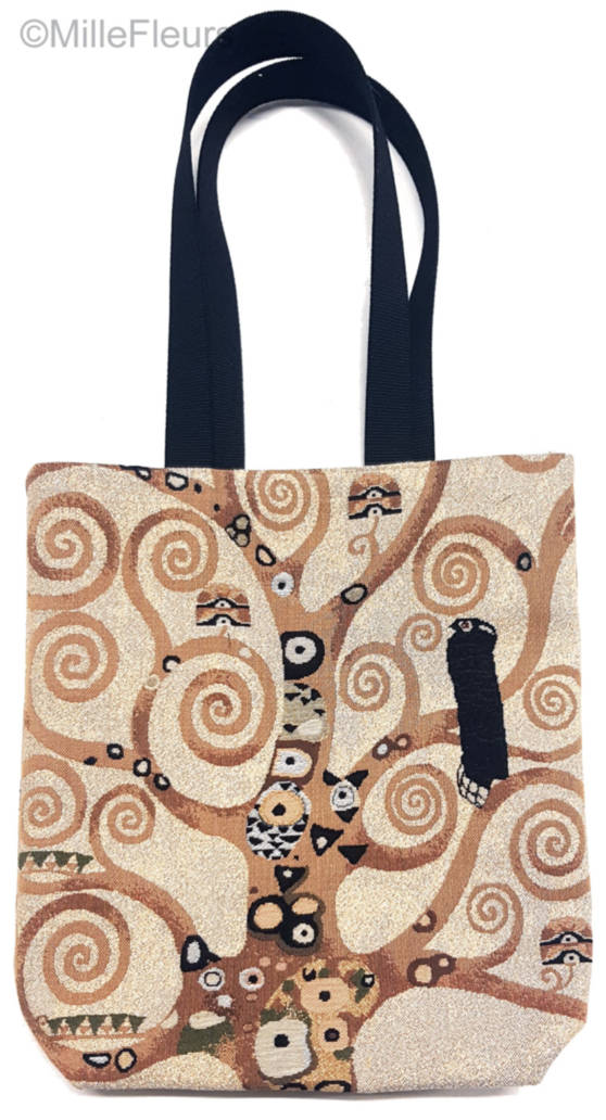 Levensboom (Gustav Klimt) Shoppers Gustav Klimt - Mille Fleurs Tapestries