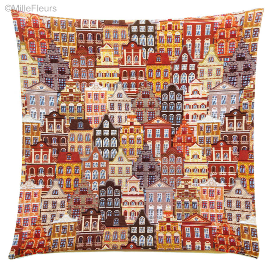Encanto de Brujas Fundas de cojín Ciudades Históricas Belgas - Mille Fleurs Tapestries