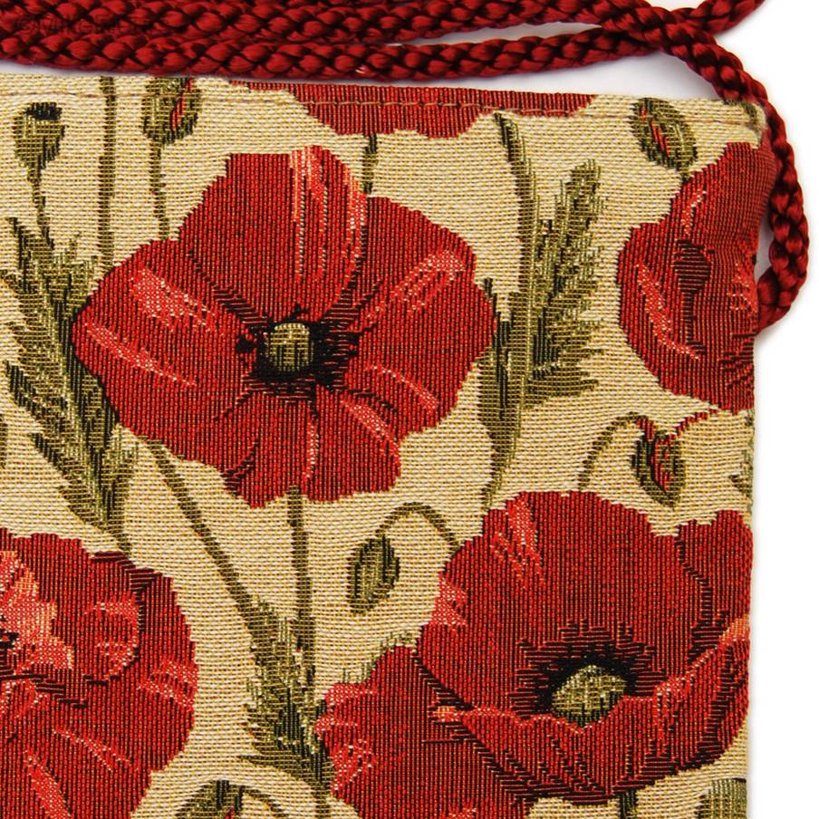Klaprozen op beige Handtassen Avondtasjes Frida - Mille Fleurs Tapestries