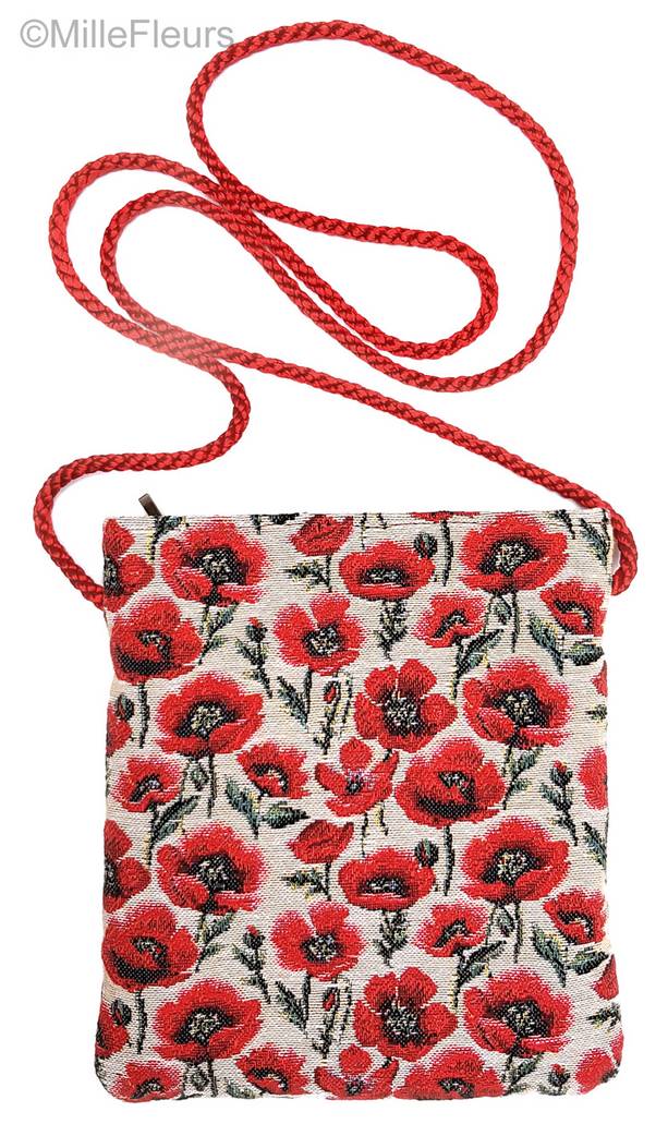 Small poppies on ecru Bags & purses Evening Bags Frida - Mille Fleurs Tapestries