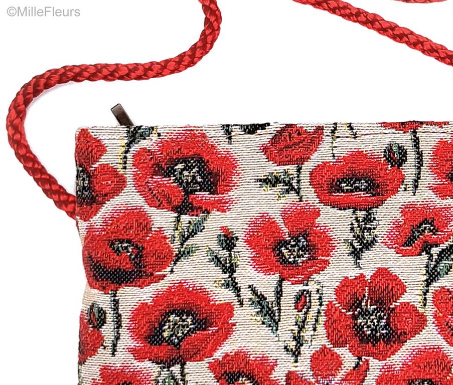 Kleine klaprozen op beige Handtassen Avondtasjes Frida - Mille Fleurs Tapestries