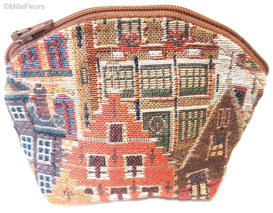 Façades de Bruges Sacs de Maquillage Pochettes Zippées - Mille Fleurs Tapestries