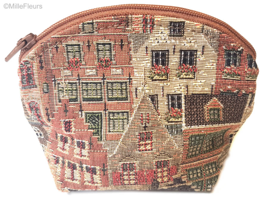 Bruges Houses Make-up Bags Zipper Pouches - Mille Fleurs Tapestries