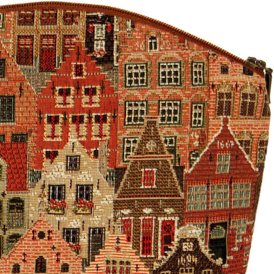 Bruges Houses Make-up Bags Bruges - Mille Fleurs Tapestries