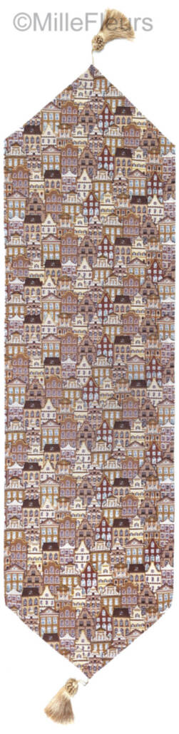 Belgische Huizen Tafellopers Brugge - Mille Fleurs Tapestries