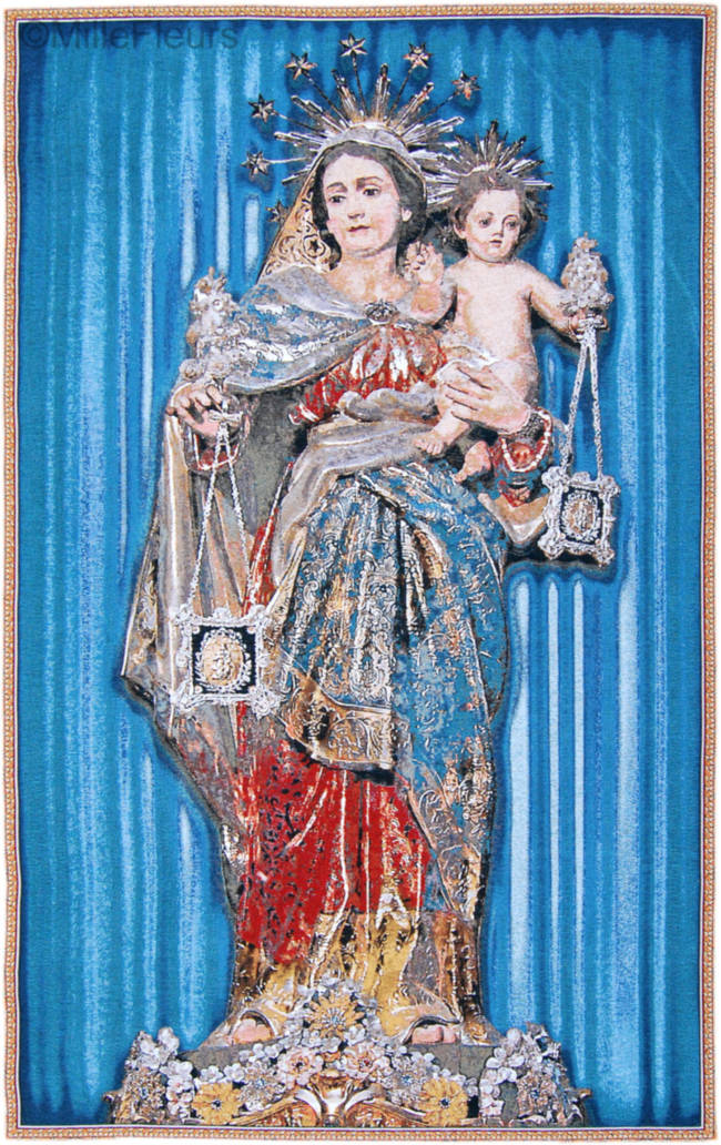 Heilige Maagd Maria van de Karmelberg Wandtapijten Religieus - Mille Fleurs Tapestries