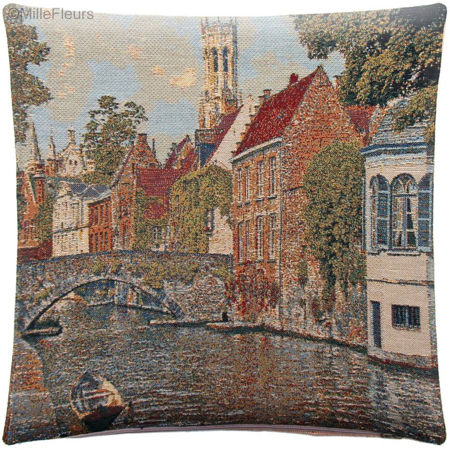 Groenerei à Bruges Housses de coussin Villes Historiques Belges - Mille Fleurs Tapestries