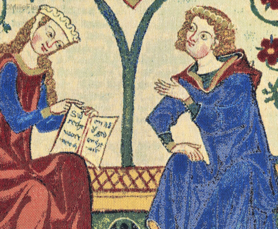 Herr Alram von Gresten Wandtapijten Codex Manesse - Mille Fleurs Tapestries