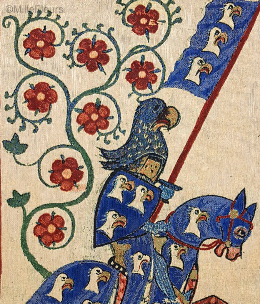 Codex Manesse Tríptico 1 Tapices de pared Codex Manesse - Mille Fleurs Tapestries