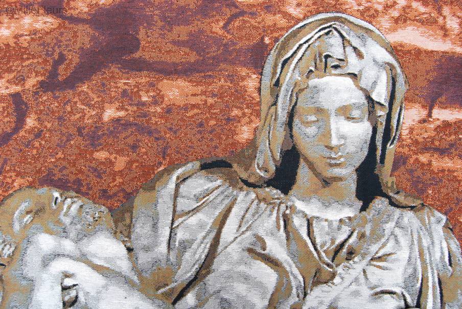 Pieta van Michelangelo, bruin Wandtapijten Religieus - Mille Fleurs Tapestries
