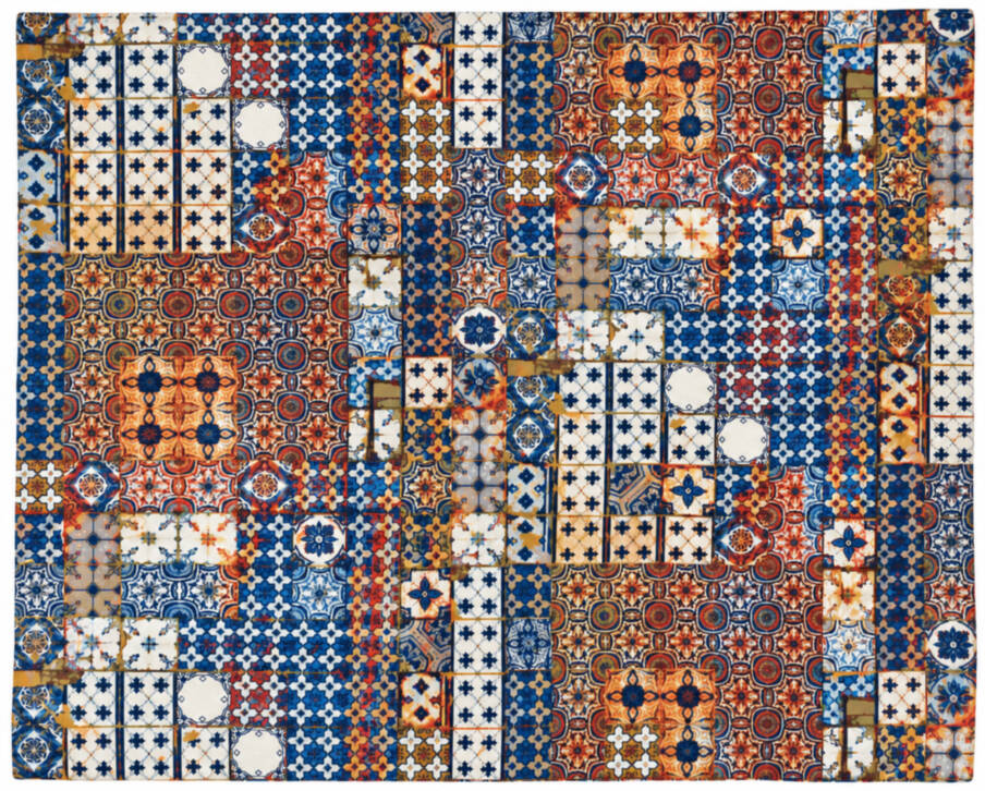 Azuleos Wall tapestries Contemporary Artwork - Mille Fleurs Tapestries