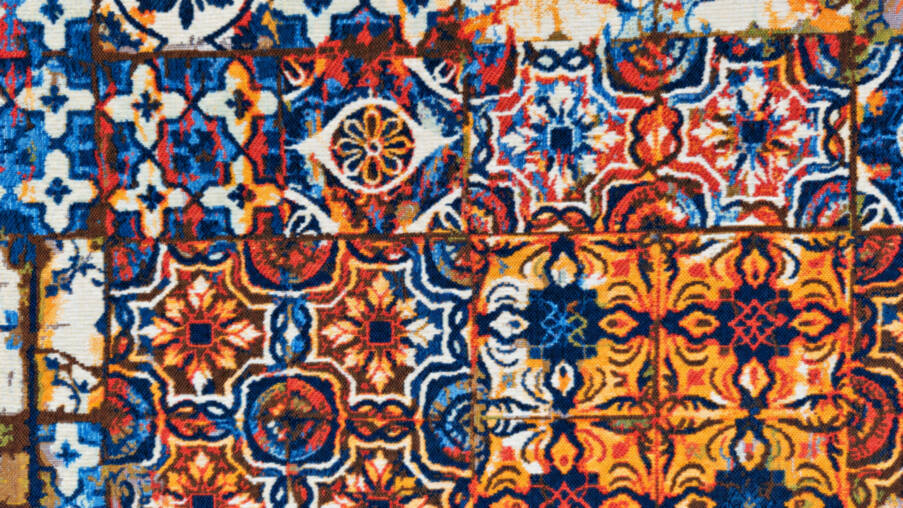 Azuleos Wall tapestries Contemporary Artwork - Mille Fleurs Tapestries