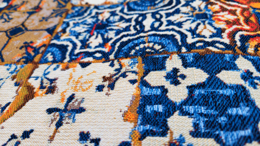 Azuleos Wall tapestries Contemporary Artwork - Mille Fleurs Tapestries