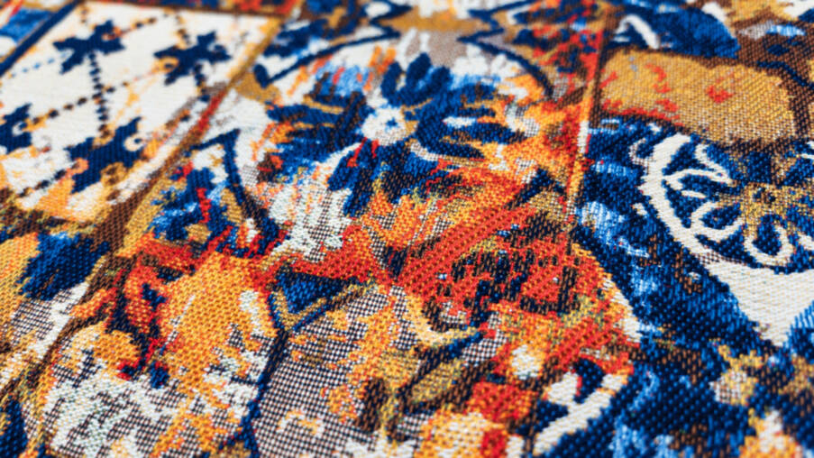 Azuleos Wall tapestries Contemporary Artwork - Mille Fleurs Tapestries