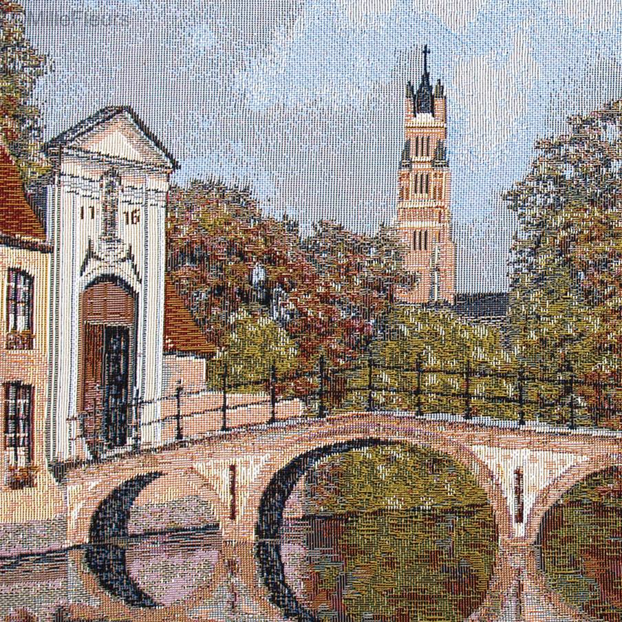 Beguinage in Bruges Tapestry cushions Belgian Historical Cities - Mille Fleurs Tapestries