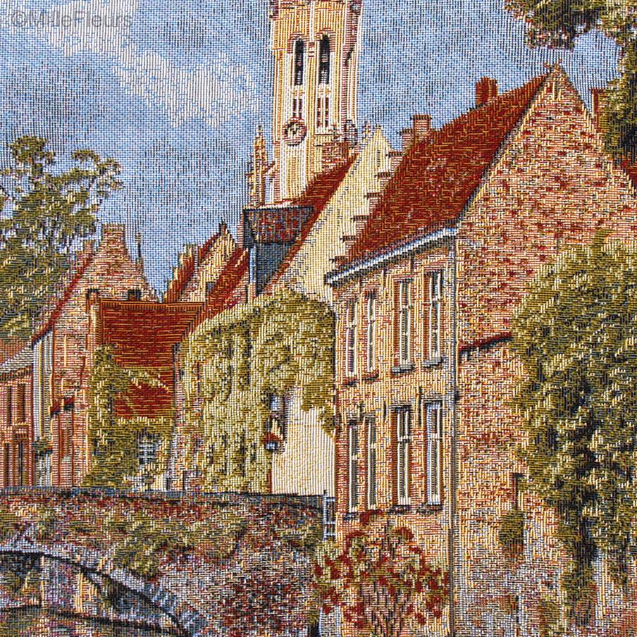 Groenerei te Brugge Kussenslopen Belgische Historische Steden - Mille Fleurs Tapestries