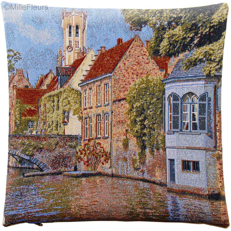 Groenerei à Bruges Housses de coussin Villes Historiques Belges - Mille Fleurs Tapestries