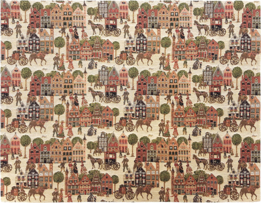 Market Square of Bruges Tapestry runners Place Mats - Mille Fleurs Tapestries