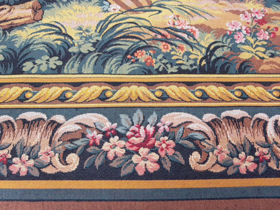 Indiscretie (Fragonard) Wandtapijten Romantisch en Pastoraal - Mille Fleurs Tapestries